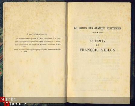 FRANCIS CARCO**LE ROMAN DE FRANCOIS VILLON**HARDCOVER PLON!! - 4