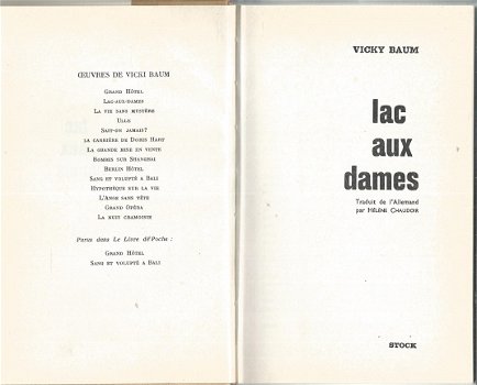 VICKI BAUM**LAC AUX DAMES**HARDCOVER TOILE TEXTURE**+ DUST JACKET *ZO GOED ALS NIEUW** - 2