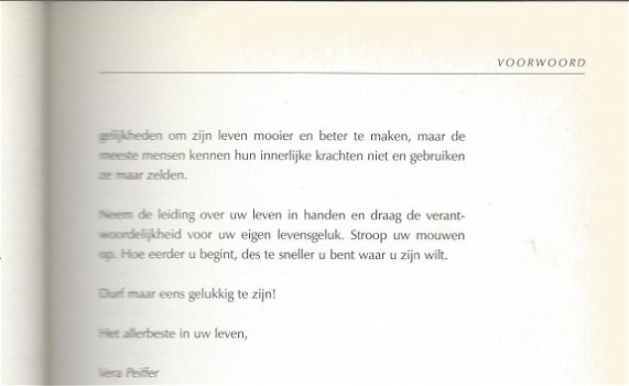 VERA PEIFFER.**HANDBOEK VOOR POSITIEF DENKEN EN LEVEN.**GELE SOFTCOVER PAPERBACK.** - 5