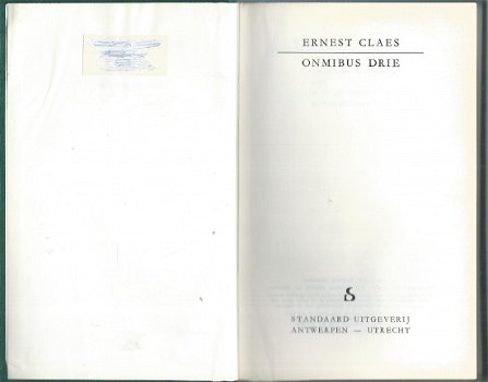 ERNEST CLAES**OMNIBUS DRIE*1.JEROOM EN BENJAMIEN.2.KIKI.3.IK EN DE WITTE.4.IK WAS STUDENT.**GROENE K - 3