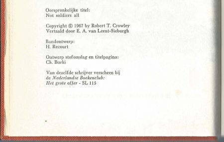 ROBERT T. CROWLEY**FRONT ZONDER GENADE**TEXTUUR LINNEN NBC B - 3