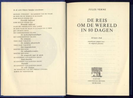 JULES VERNE**DE REIS OM DE WERELD IN 80 DAGEN**BLAUWE ELSEVI - 3