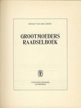 RENAAT VAN DER LINDEN**GROOTMOEDERS RAADSELBOEK**SPLENDIDE - 2