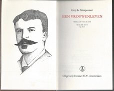 GUY DE MAUPASSANT**EEN VROUWENLEVEN**BRUINE TEXTUUR LINNEN BOEK + GOUDOPDRUK.!!!