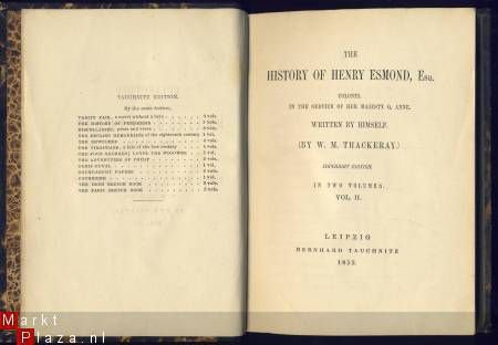 W. M. THACKERAY**THE HISTORY OF HENRY ESMOND,ESQ.**VOL I+I** - 5