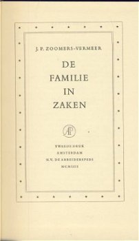 J.P. ZOOMERS-VERMEER**DE FAMILIE IN ZAKEN**TEXTUUR LINNEN BO - 7