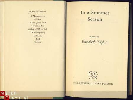 ELIZABETH TAYLOR**IN A SUMMER SEASON**THE REPRINT SOCIETY LO - 3