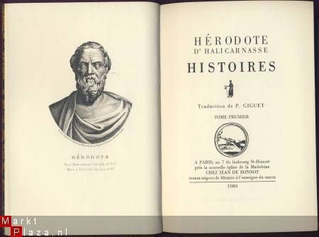 HERODOTE D' HALICARNASSE**HISTOIRES TOME I + TOME II**GIGUET - 2