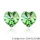 oorbellen groen crystal 925 zilver swarovski hart kristal facet 1001 oorbellen - 1 - Thumbnail