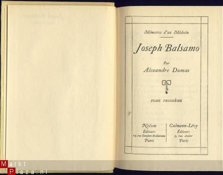 ALEXANDRE DUMAS**JOSEPH BALSAMO*MEMOIRES D'UN MEDECIN*NELSON - 6