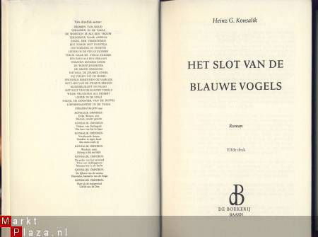 HEINZ G. KONSALIK**HET SLOT VAN DE BLAUWE VOGELS**DE BOEKE - 2