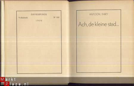 ANTOON THIRY**ACH, DE KLEINE STAD... **1936**DAVIDSFONDS** - 2