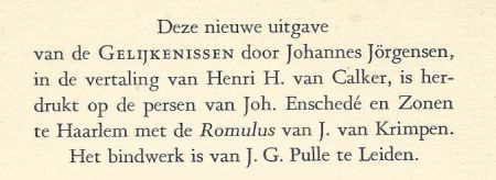 JOHANNES JORGENSEN**GELIJKENISSEN**PARNASSUS*TEXTUUR LINNEN* - 3