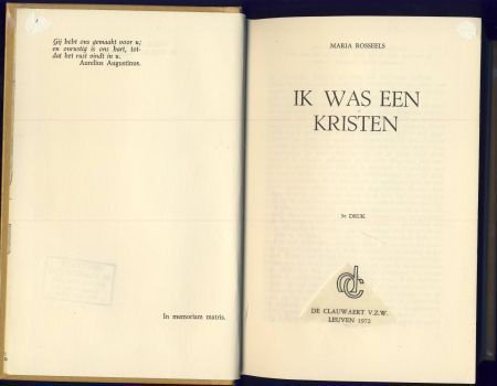 MARIA ROSSEELS**IK WAS EEN KRISTEN**HARDCOVER DE CLAUWAERT - 2