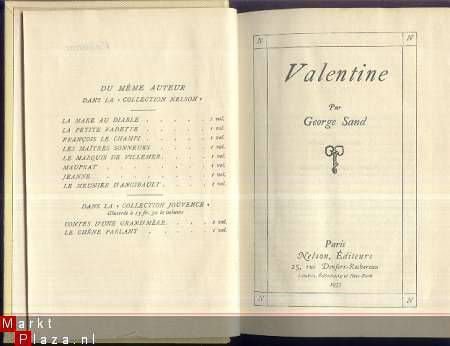 GEORGE SAND ** VALENTINE ** NELSON ** - 2