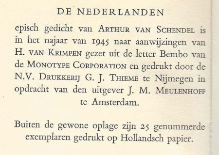 ARTHUR VAN SCHENDEL**DE NEDERLANDEN**EEN GEDICHT**1945** - 4