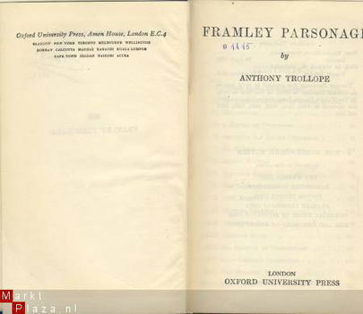 ANTHONY TROLLOPE**FRAMLEY PARSONAGE**OXFORD UNIVERSITY PRESS - 1