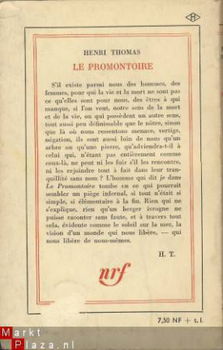 HENRI THOMAS**LE PROMONTOIRE**NRF GALLIMARD - 2