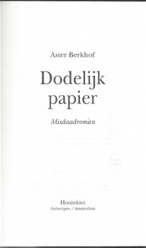 ASTER BERKHOF**DODELIJK PAPIER**SPLENDIDE HARECOVER**ALS NIEUW.**HOUTEKIET ANTWERPENBA - 3