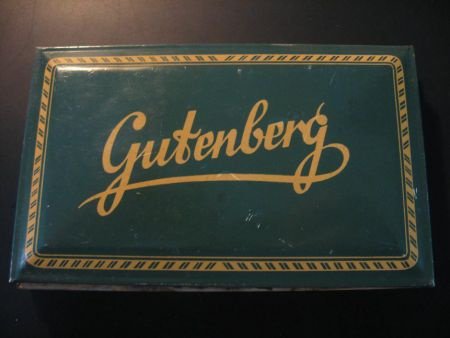 Oud blikken stempeldoosje GUTENBERG - 1