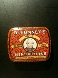 Oud blikken doosje Dr. Rumney's Mentholyptus jaren '50...