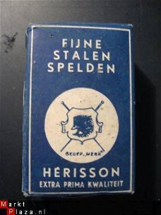 HERISSON oude Fijne Stalen spelden met originele doosje