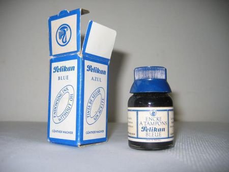 Pelikan, oud potje stempelinkt blauw, zonder olie, 15 ccl - 2