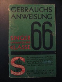 SINGER oud boekje Gebrauchsanweisung Klasse 66 - 1