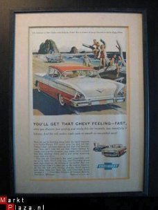 Mooie originele reclame-prent Chevrolet jaren 50