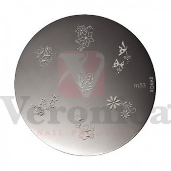 KONAD stamp plate M53 BLOEM / VLINDER - 1