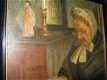 Mooi schilderij -oude vrouw: kantklossen! - gesigneerd J. Wahte... - 2 - Thumbnail