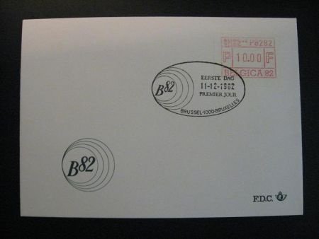 Oude FDC België ongebruikt 1982, automaatzegels, Brussel 4x - 2