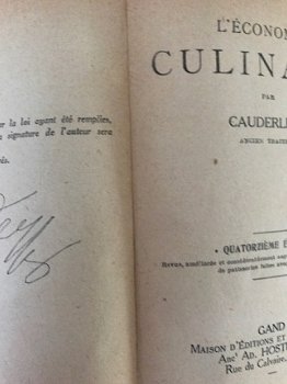 Leconomie Culinaire, Par Cauderlier, Oud kookboek - 3