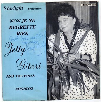 Jetty Gitari And The Pinks : Non Je Ne Regrette Rien (gesigneerd) - 2