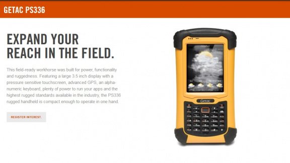 Fully Rugged Handheld Getac PS336 Basic USB RS232 BT WLAN alfa GPS USB geel FRANCE P1A6AWD3YAXX - Afbeelding 6