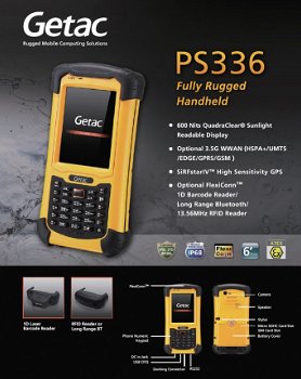 Fully Rugged Handheld Getac PS336 Basic USB RS232 BT WLAN alfa GPS USB geel FRANCE P1A6AWD3YAXX - 3