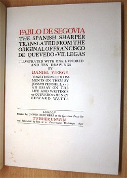 The Spanish Sharper 1892 Schelmenroman Quevedo Vellum band - 1