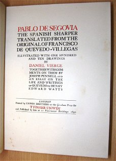 The Spanish Sharper 1892 Schelmenroman Quevedo Vellum band