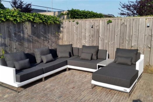 Loungeset lounche set terras tuin wit wicker nieuw. - 2