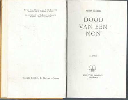 MARIA ROSSEELS**DOOD VAN EEN NON**DE CLAUWAERT*+DUSTJACKET - 6