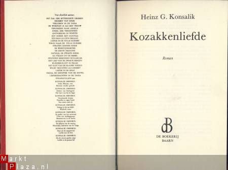 HEINZ G. KONSALIK**KOZAKKENLIEFDE**HARDCOVER**DE BOEKERIJ BA - 2