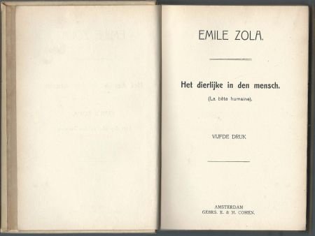 EMILE ZOLA*HET DIERLIJKE IN DEN MENSCH*LA BETE HUMAINE*COHEN - 2