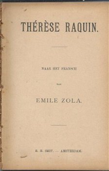 EMILE ZOLA***THERESE RAQUIN**B. H. SMIT **BLAUWE SKY HARDCOV - 2