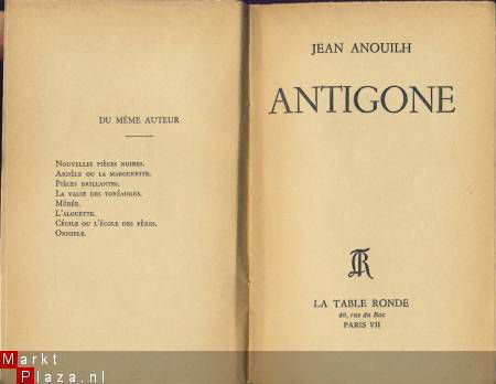 JEAN ANOUILH**ANTIGONE**LA TABLE RONDE - 2