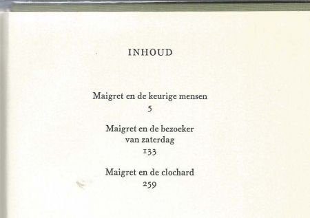 GEORGES SIMENON**MAIGRET**1.KEURIGE 2.ZATERDAG. 3.CLOCHARD - 4