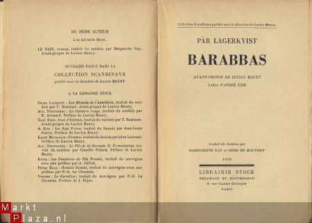 PÄR LAGERKVIST**BARABBAS**LUCIEN MAURY**ANDRE GIDE**STOCK** - 2