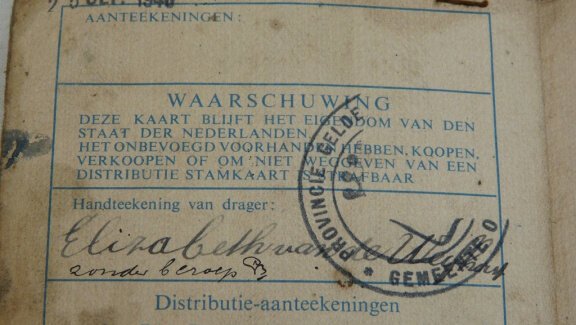 Set Distributie Stamkaarten (Eerste model), Oldebroek, 1939.(Nr.1) - 3