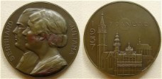 Grote bronzen penning Juliana & Bernhard 1937