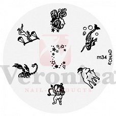 Nail art stempel plaatje M34