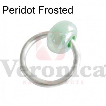 Nail art piercings 'pareltje' PERIDOT FROSTED - 1